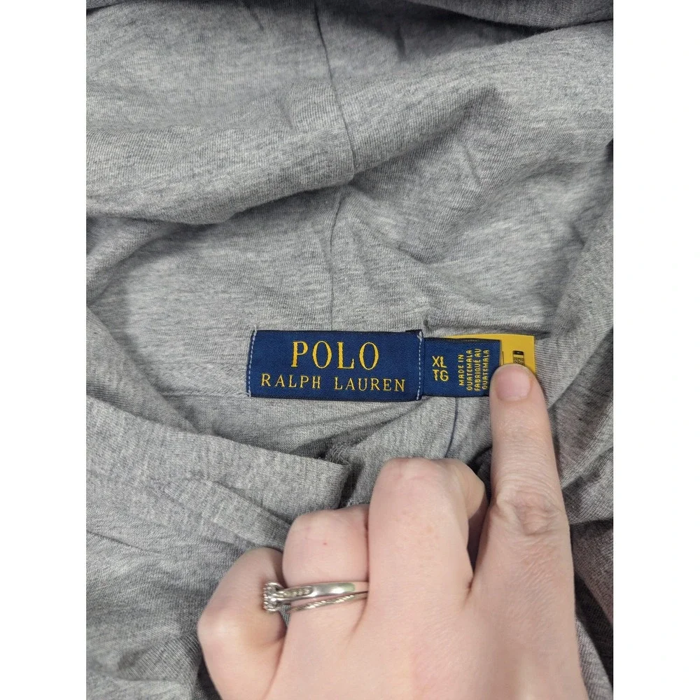Polo Ralph Lauren‎ Hooded Shirt Mens XL Gray Polo Bear Christmas Long Sleeve NWT